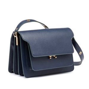 Marni MEDIUM navy saffiano trunk bag